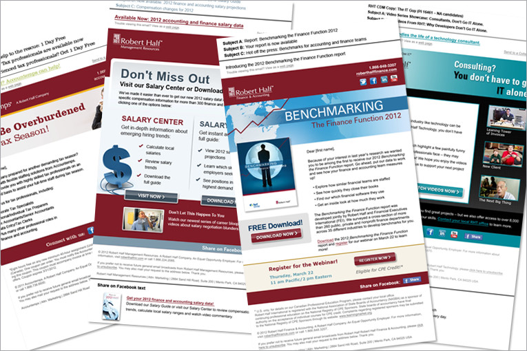 Various email campaigns